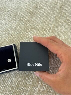 Blue Nile Women’s Earrings in Silver-Tone with Clear Stone
